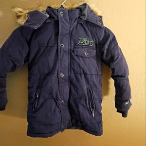 ESPRIT "RUGBY 68 TEAM"  Parka Winter Jacket W Detached Fur Hood ☆VINTAGE☆RARE